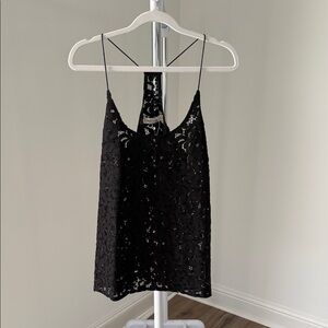 bishop + young Black Lace Tank Top